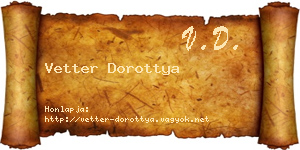 Vetter Dorottya névjegykártya